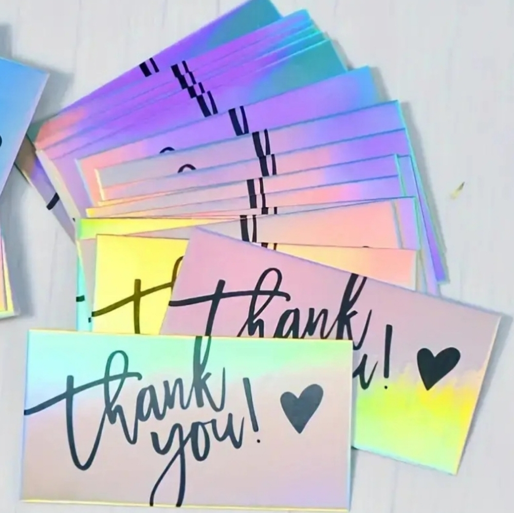 50 Holographic Thank You Cards - Picture 2 of 5